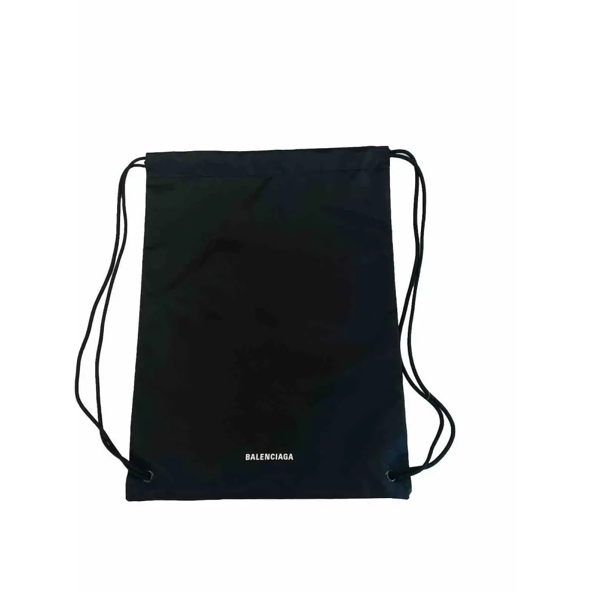 Big Balenciaga Black Nylon Draw String Backpack Bag 23x19.5