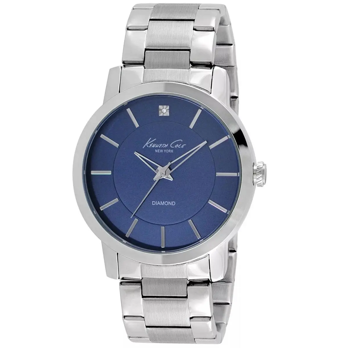New York Men KC9329 Rock Out Round Blue Diamond Dial Bracelet Watch by Kenneth Cole
