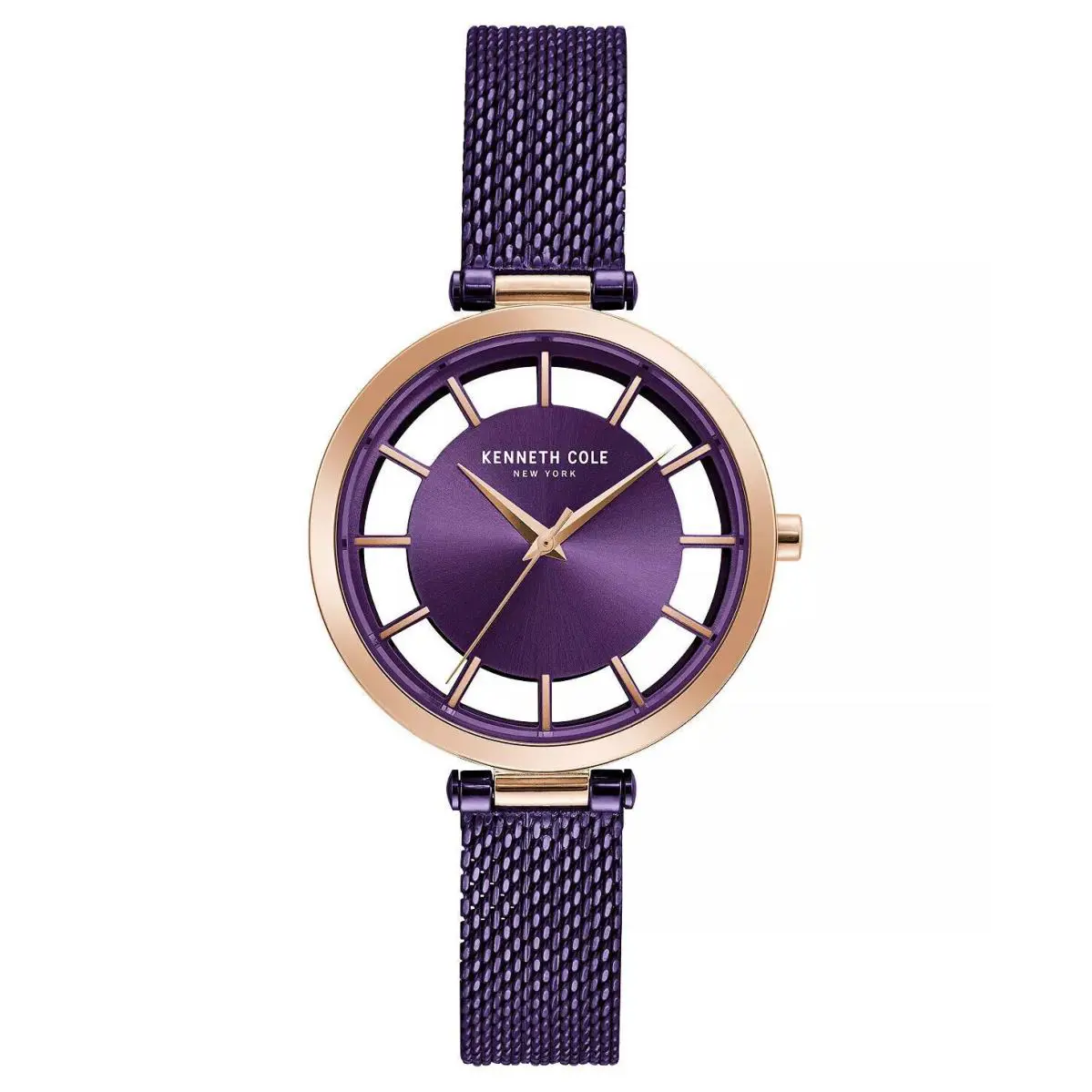 York Ladie`s Mesh Bracelet with Transparent Dial 34MM by Kenneth Cole