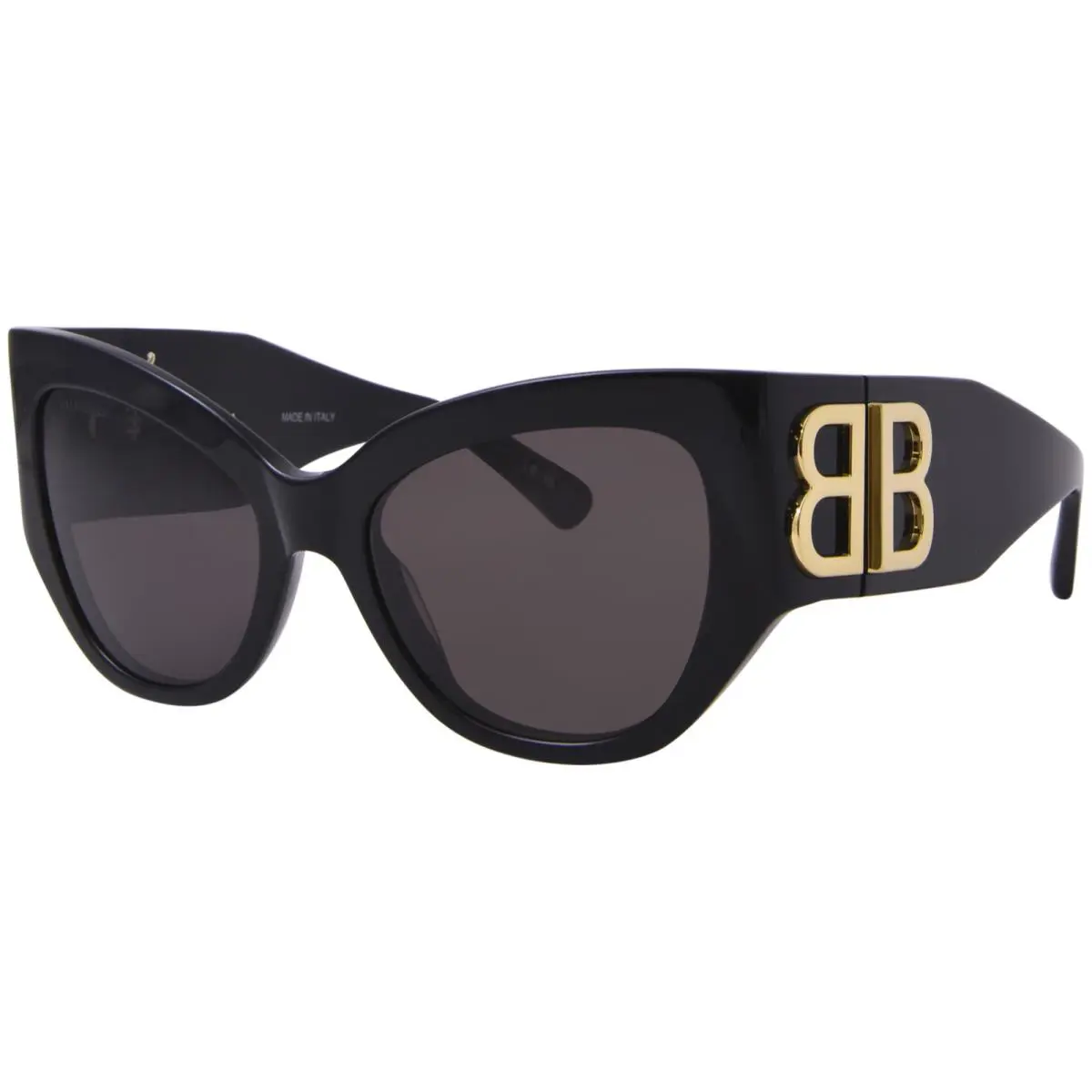 Balenciaga BB0322S 002 Sunglasses Women`s Black/grey Cat Eye 55mm