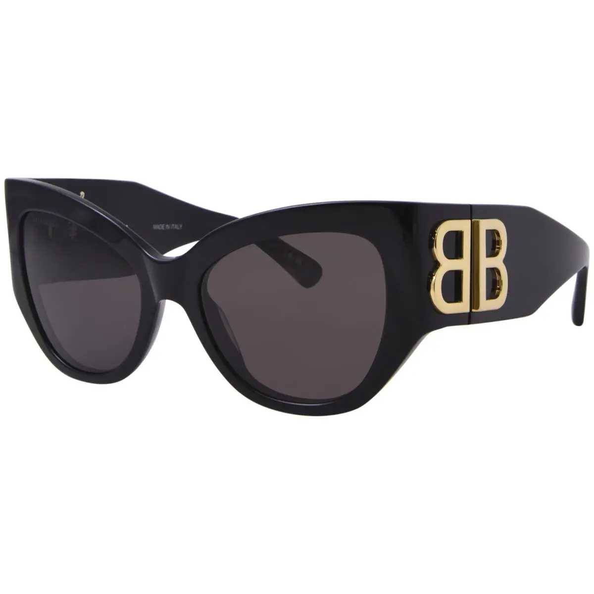 BB0322S 002 Sunglasses Women`s Black/grey Cat Eye 55mm by Balenciaga