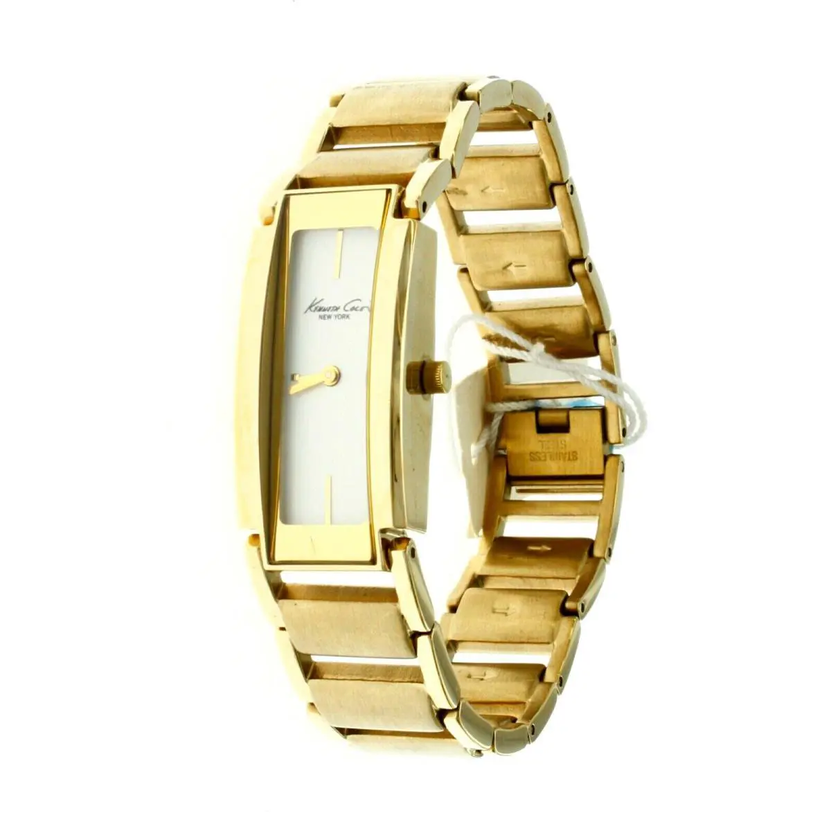Ladies Kenneth Cole All S Steel Facet Gold Tone Wrist Watch KC4679 Water R