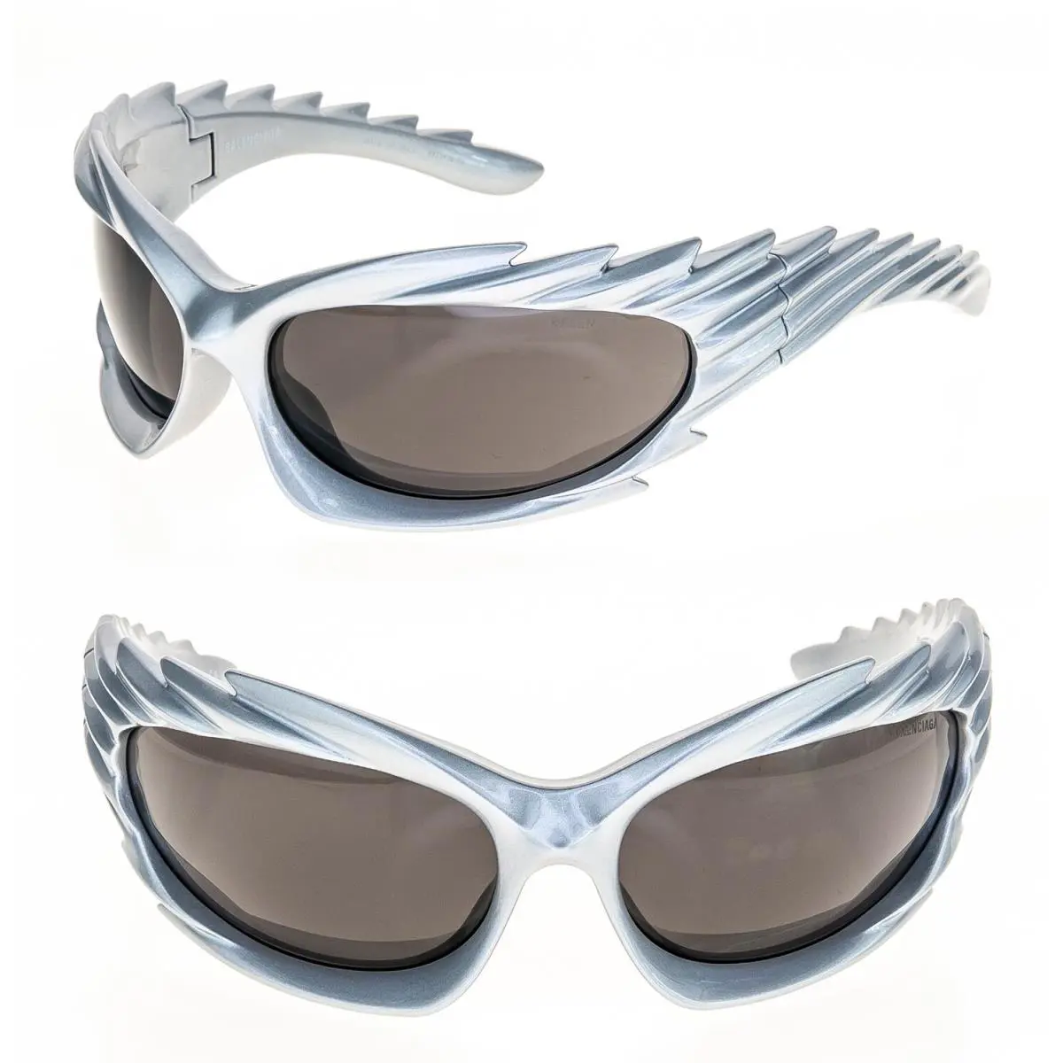 Balenciaga Adidas 0255 Silver 003 Fashion Spike Mask Wrap Sunglasses BB0255S