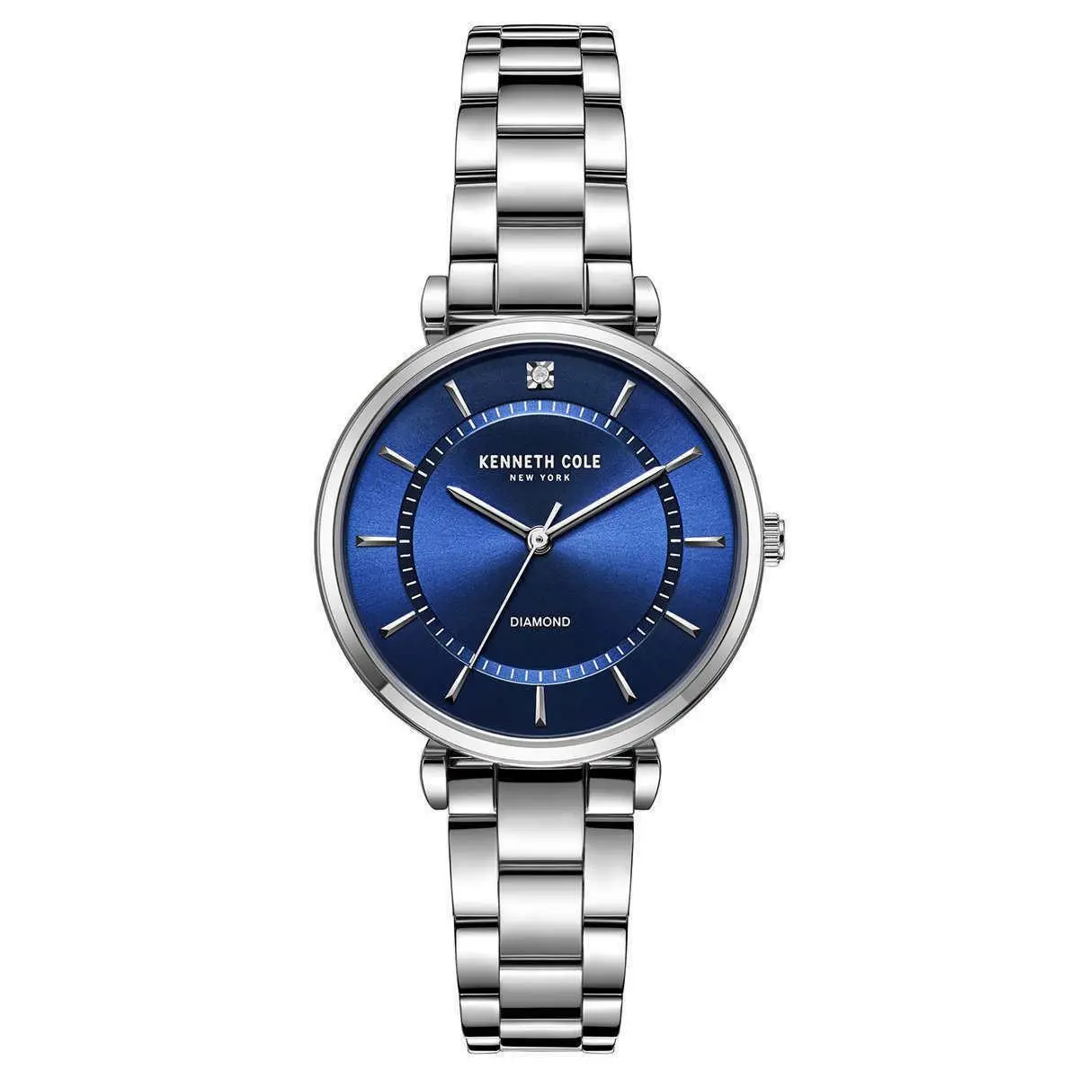 KC51114017 Silver Tone St. Steel Diamond Blue Dial Womens Watch by Kenneth Cole