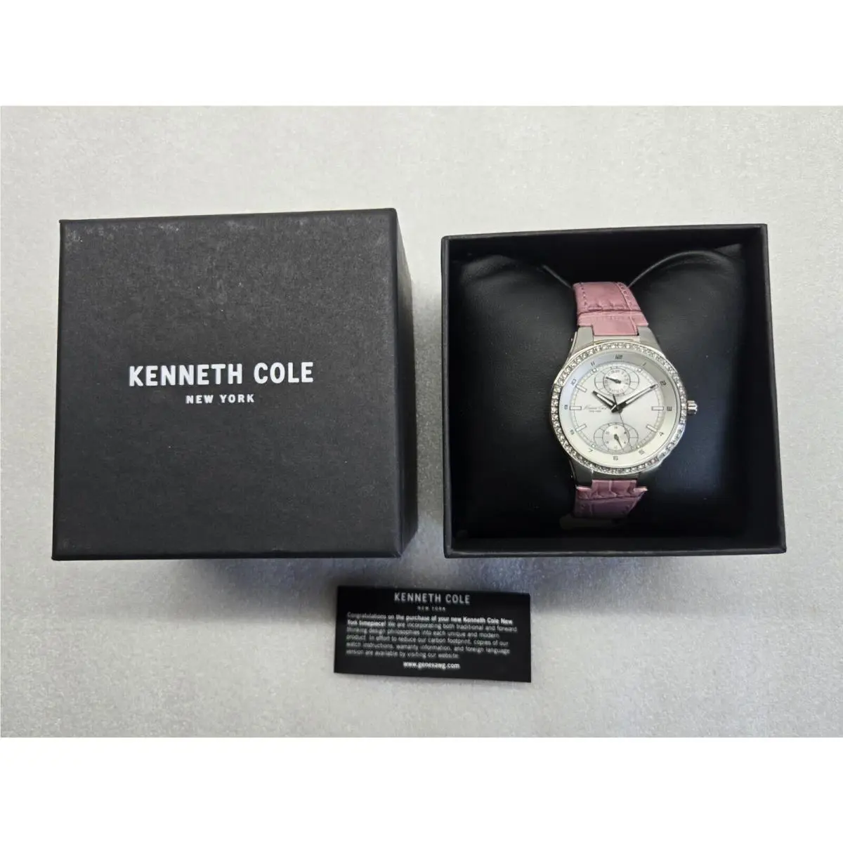 Kenneth Cole York Leather Collection Silver Dial Women`s Watch KC2584