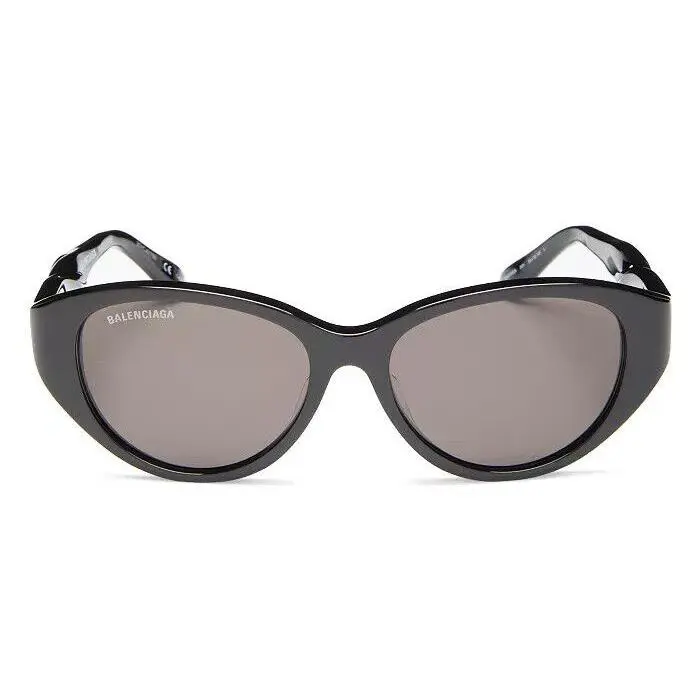 Balenciaga R2207 Womens Black Oval Sunglasses 55mm