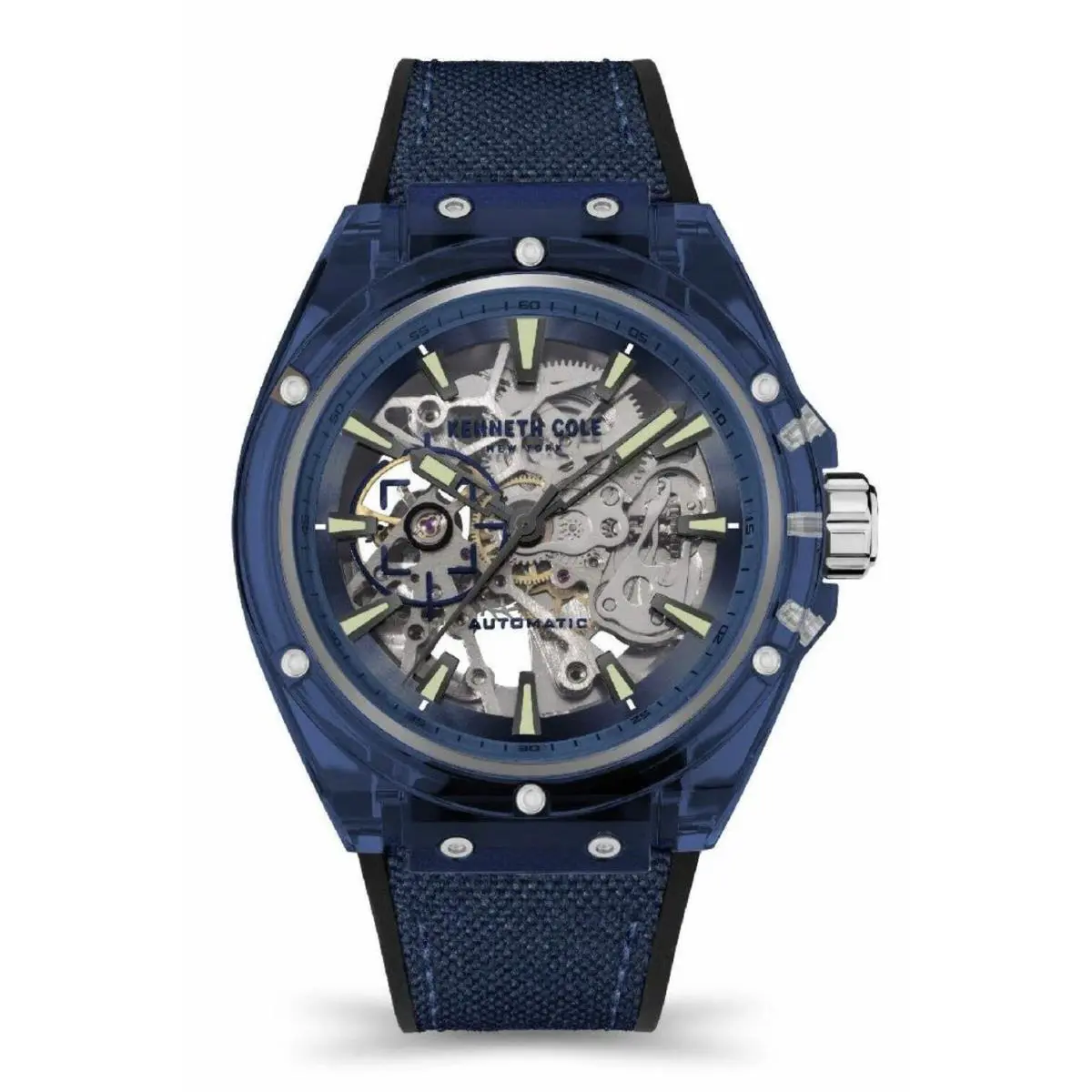 Kenneth Cole KCWGR2136402 Men`s Silicone Strap Automatic Skeleton Watch