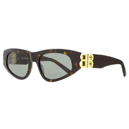 Balenciaga Cateye Sunglasses BB0095S 002 Havana/gold 53mm 0095 - Frame: Havana/Gold, Lens: Green-Gray