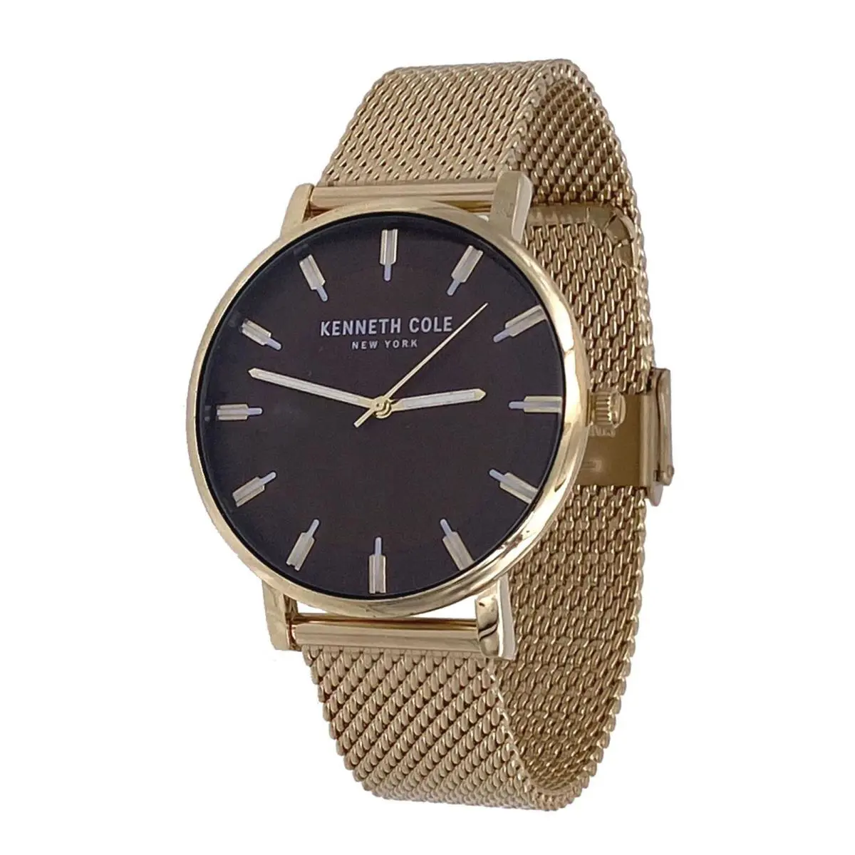 Kenneth Cole KCWGG2179007 Rose Gold Tone Mesh Band 3-Hand Analog Watch