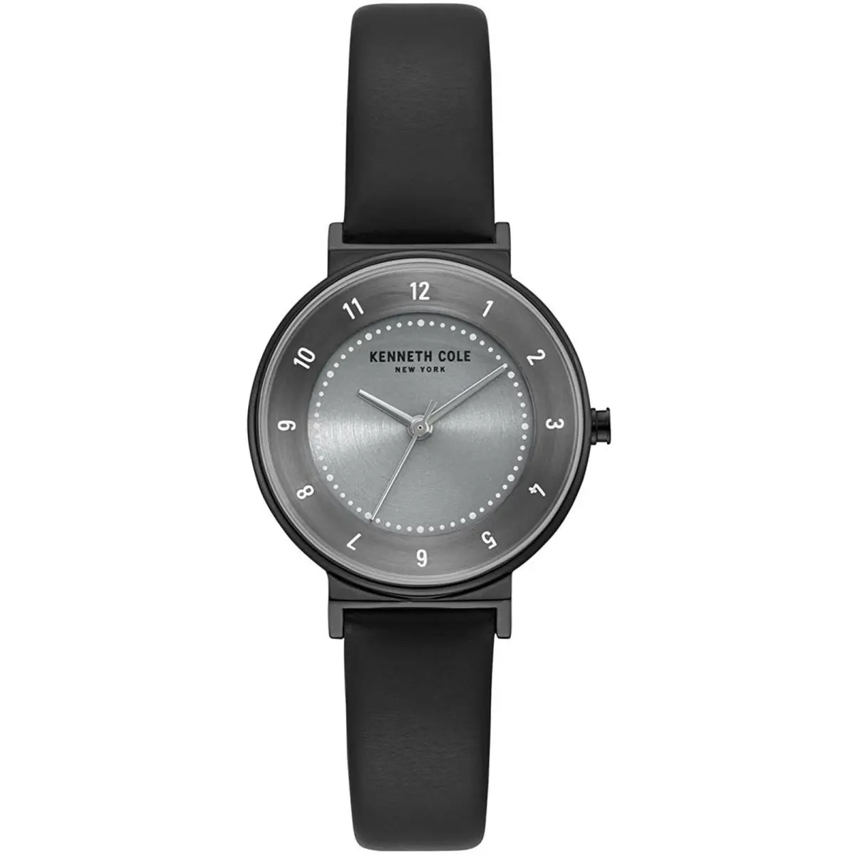 Kenneth Cole KC50077001 Women`s Dress Stainless Case Dark-tone Black Strap 30m