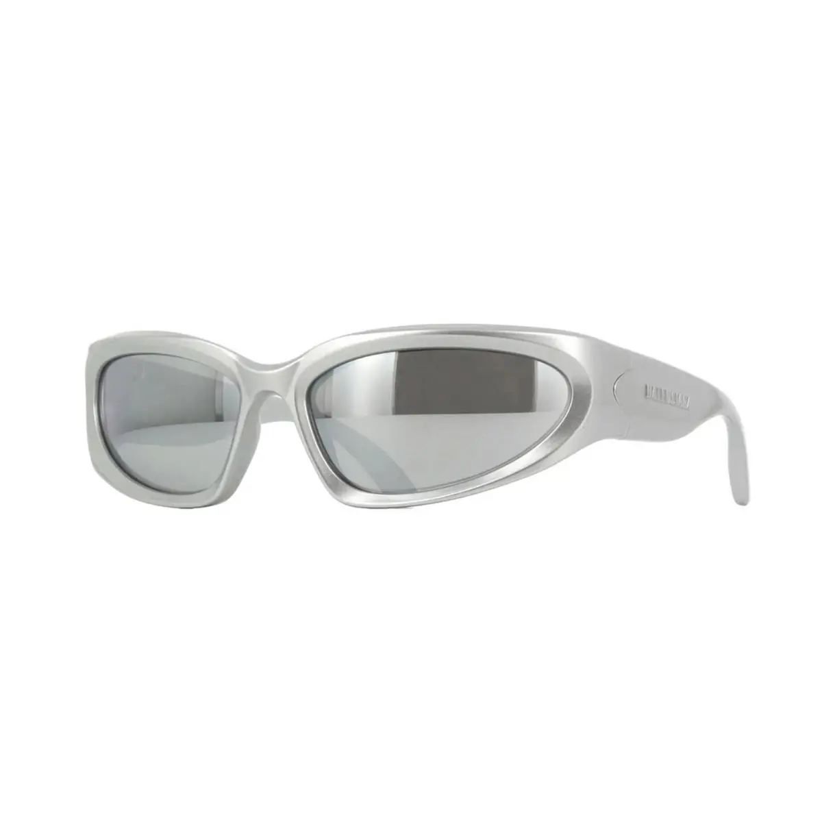 BB0157S Silver/grey with Silver Mirrored 004 Sunglasses by Balenciaga