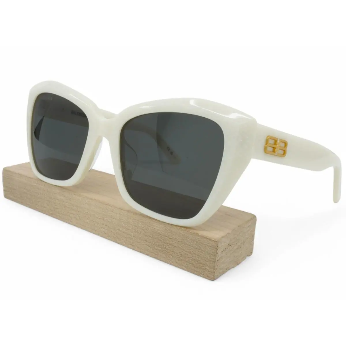 BB0273SA-003 Womens Balenciaga Geometric Sunglasses - White