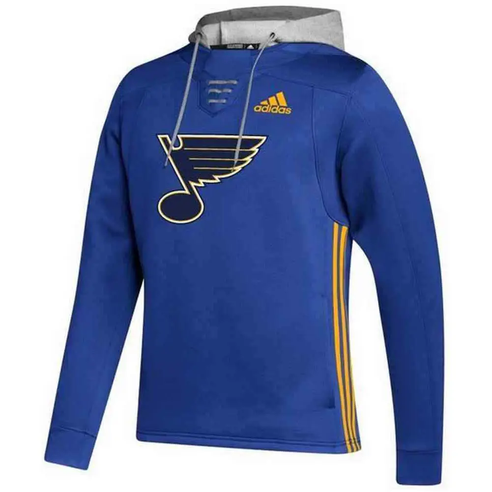 Adidas Men`s Nhl St. Louis Blues Skate Lace Hoodie Hoody Sweatshirt
