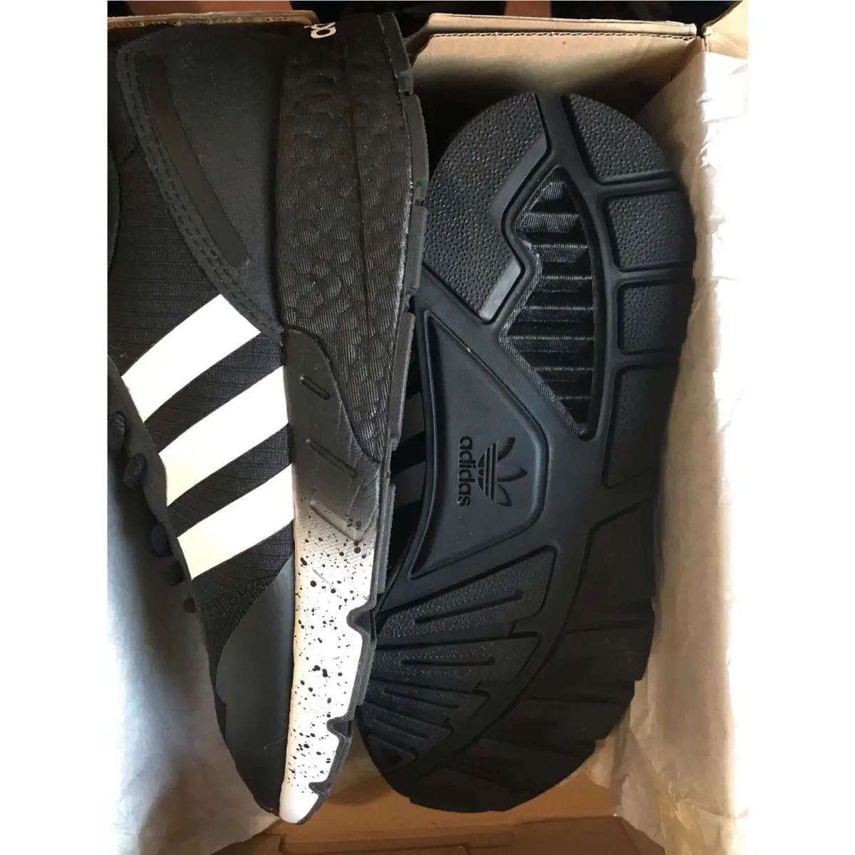 Adidas shoes - ADIDAS ORIGINALS ZX 1K BOOST - H01258 - BLACK GREY WHITE 6