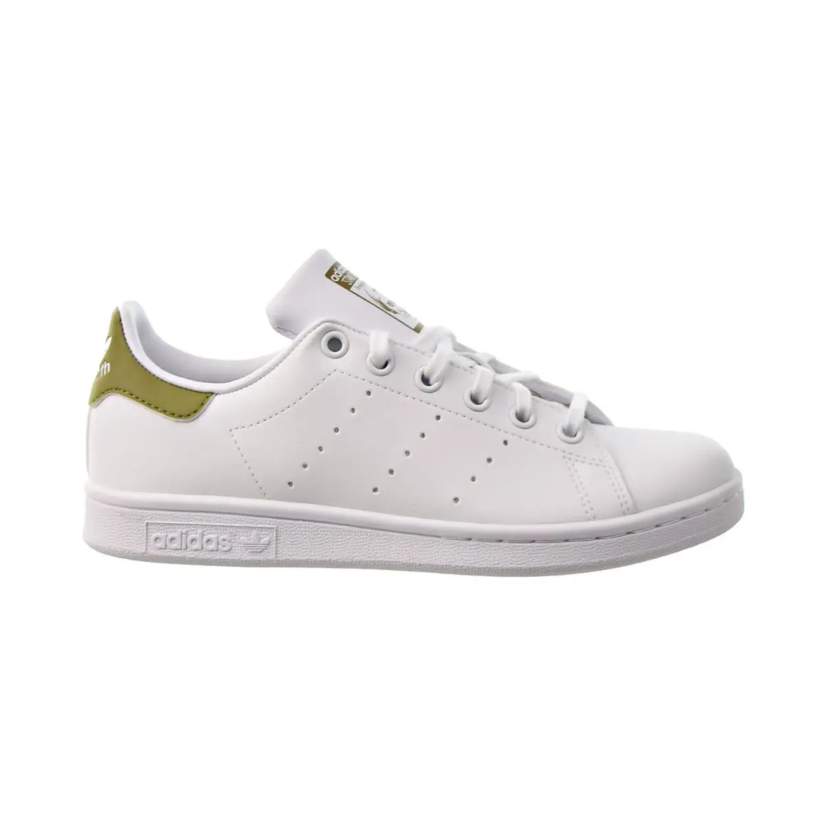 Stan Smith J Big Kids` Shoes Cloud White-cloud White-wild Moss H68620 by Adidas
