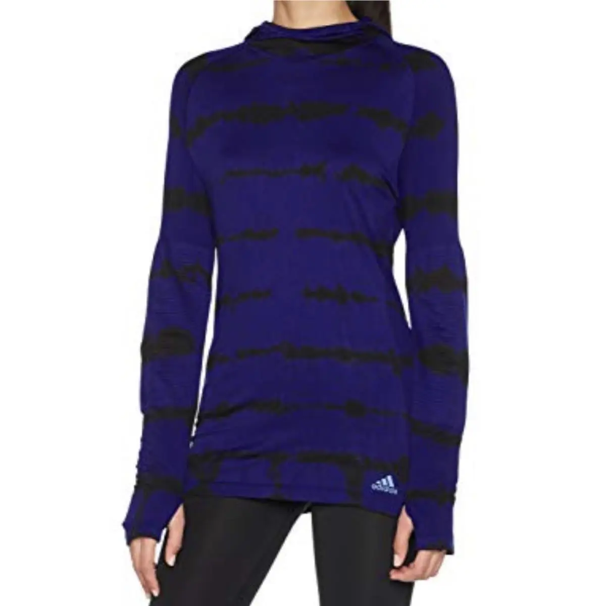 Adidas clothing - ADIDAS Primeknit Hooded L/S Running Tee Shirt - BQ9392 - Blue 6