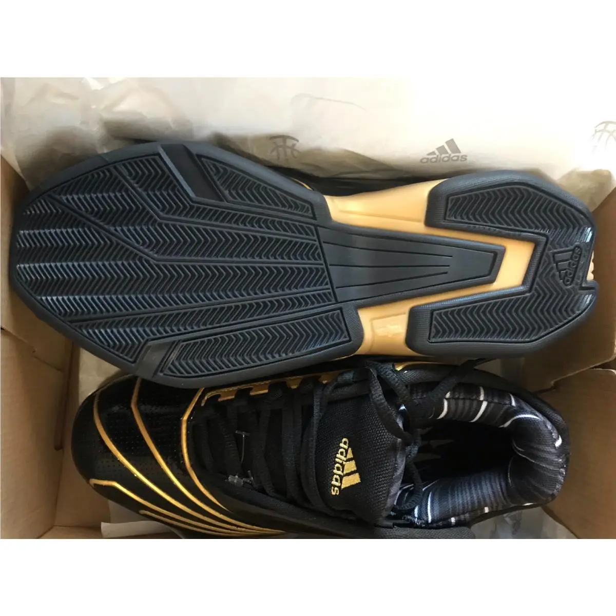 Adidas shoes - ADIDAS TMAC 2 RESTOMOD - TMAC RESTOMOD - H68049 - BLACK GOLD METALLIC` 8