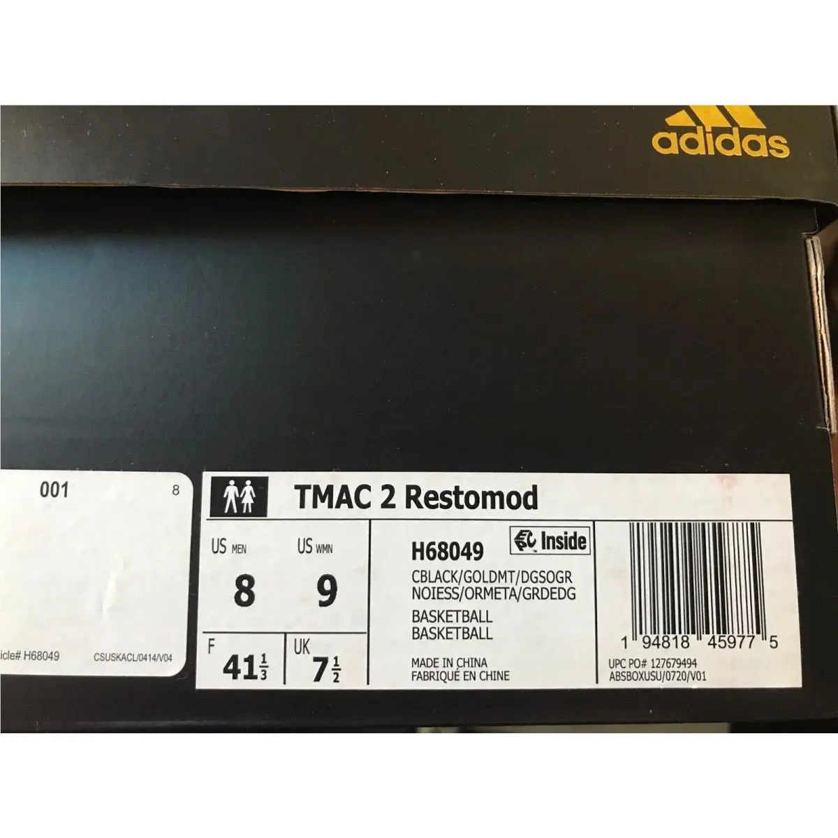 Adidas shoes - ADIDAS TMAC 2 RESTOMOD - TMAC RESTOMOD - H68049 - BLACK GOLD METALLIC` 13