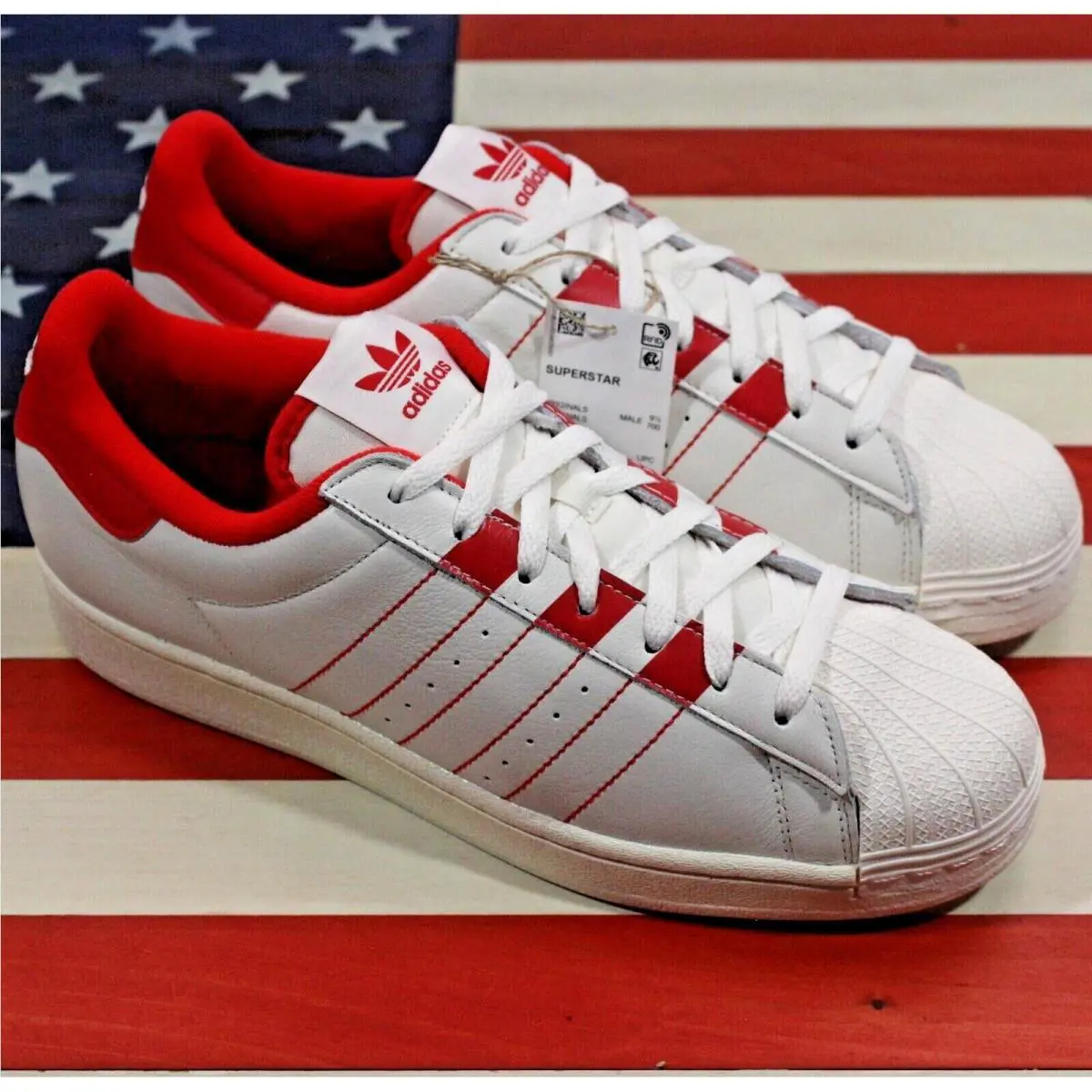 Adidas shoes - adidas Superstar - Superstar - GZ4744 - White, Manufacturer: Cloud-White / Vivid-Red 7