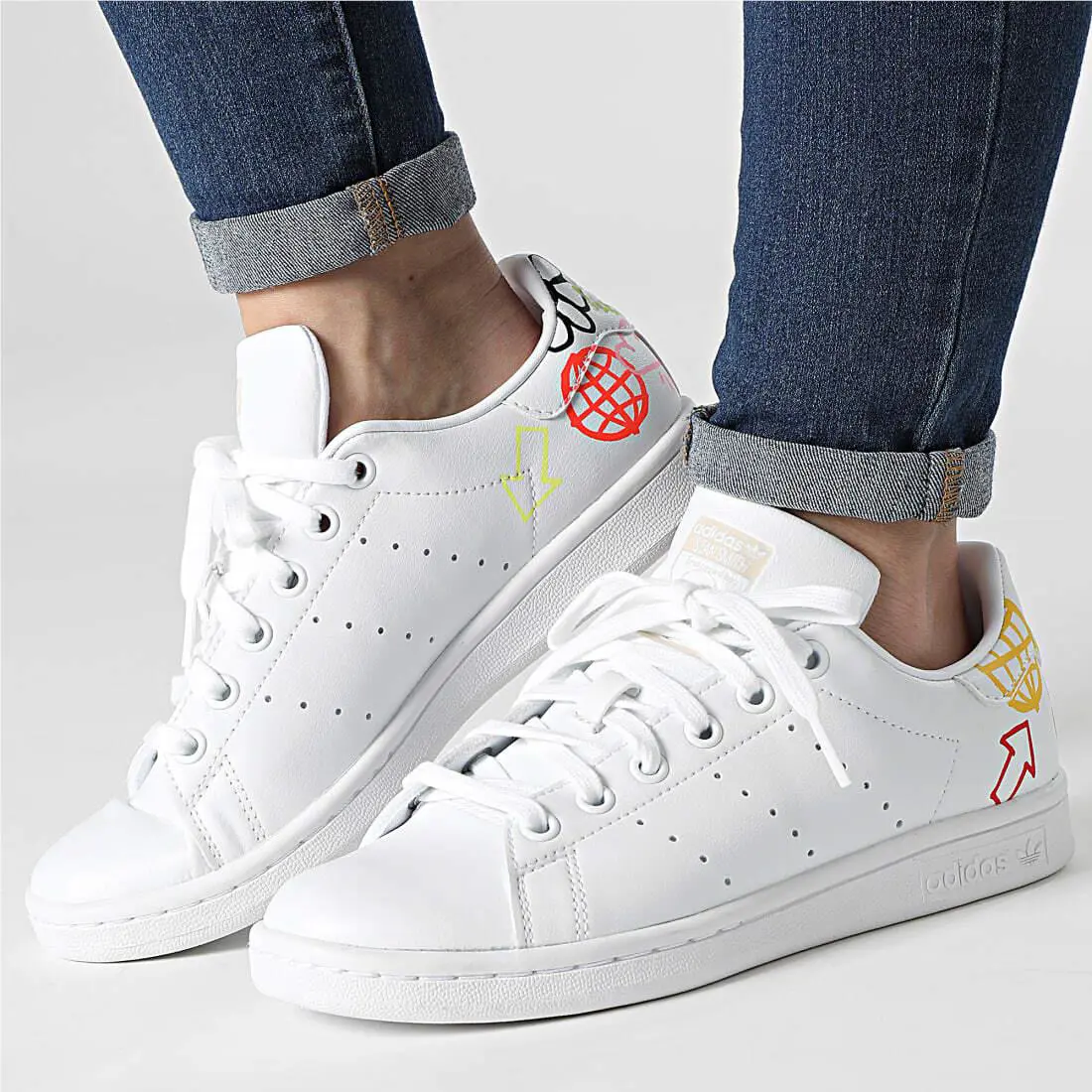 Adidas shoes - STAN SMITH - STAN SMITH - FX5679 - WHITE/MULTICOLOR 20