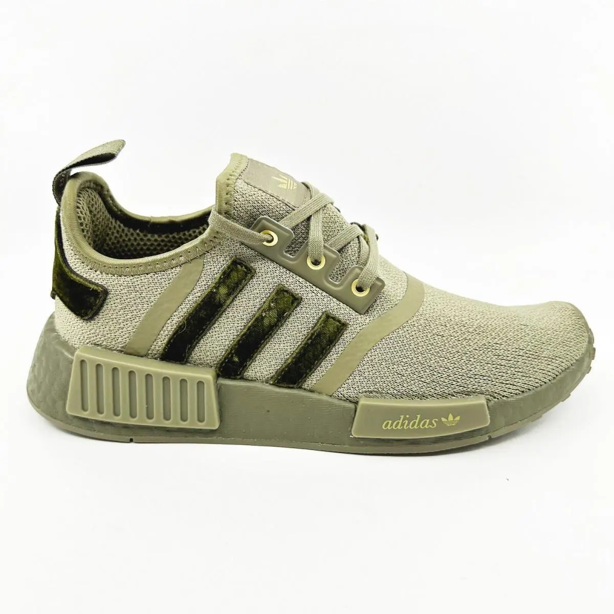 Adidas Nmd R1 Orbit Green Velvet Womens Running Sneakers GY1321