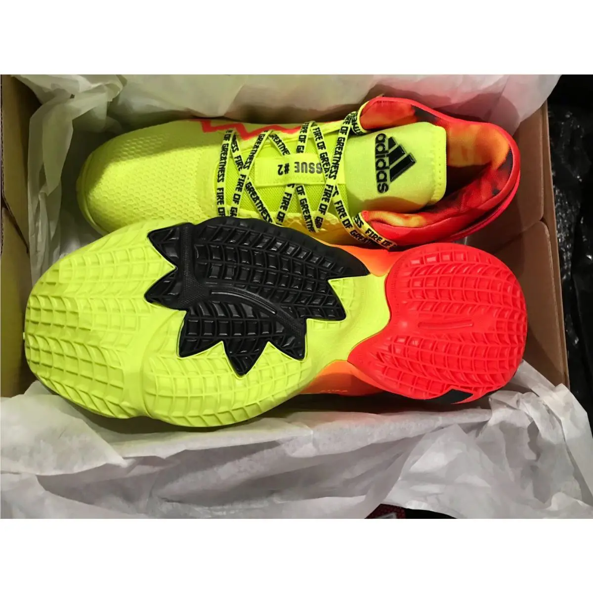 Adidas shoes - ADIDAS D.O.N Issue 2 GCA - H67570 - Solar Yellow/Solar Red/Core Black 31