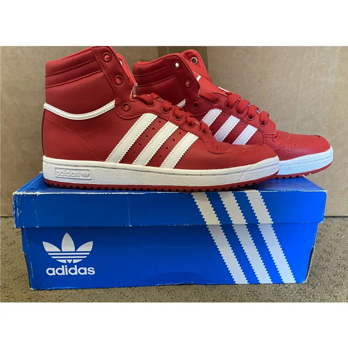 Adidas shoes - adidas Top Ten HI J - Scarlet/FT White/Scarlet 4