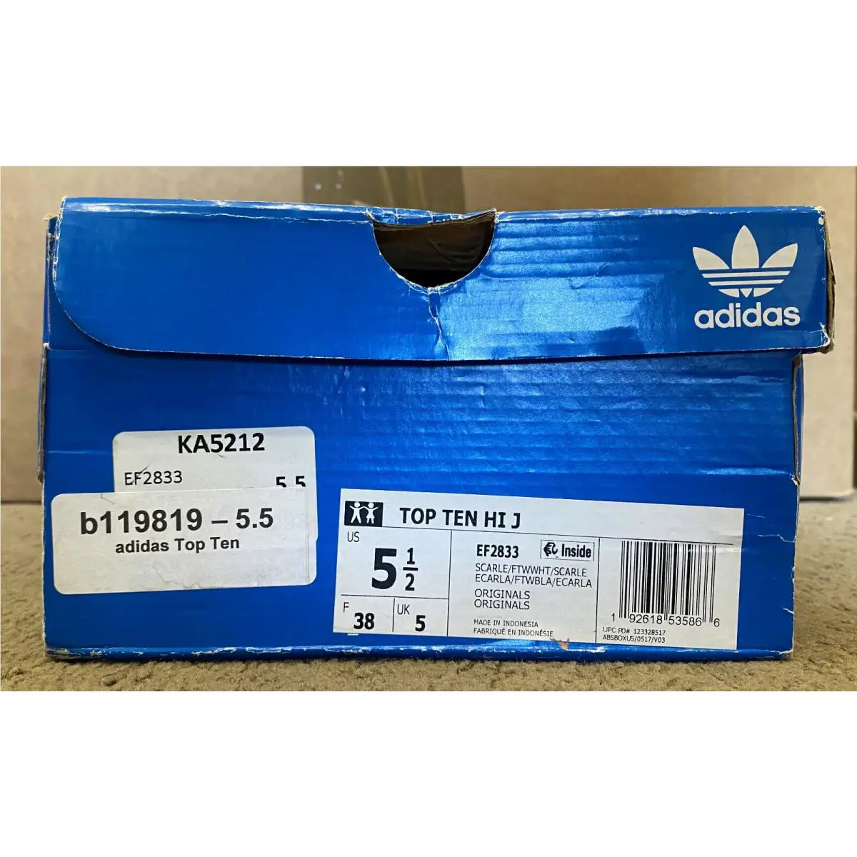Adidas shoes - adidas Top Ten HI J - Scarlet/FT White/Scarlet 9