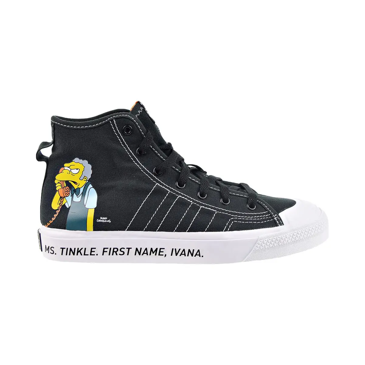 X The Simpsons Nizza Hi RF Big Kids` Shoes Core Black/cloud White GZ3538 by Adidas