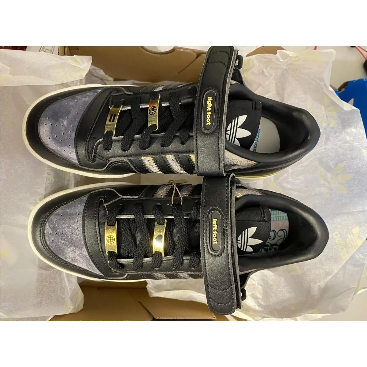Adidas shoes - adidas Forum Low - Forum Low - GY6476 - Black/Metallic Gold 9