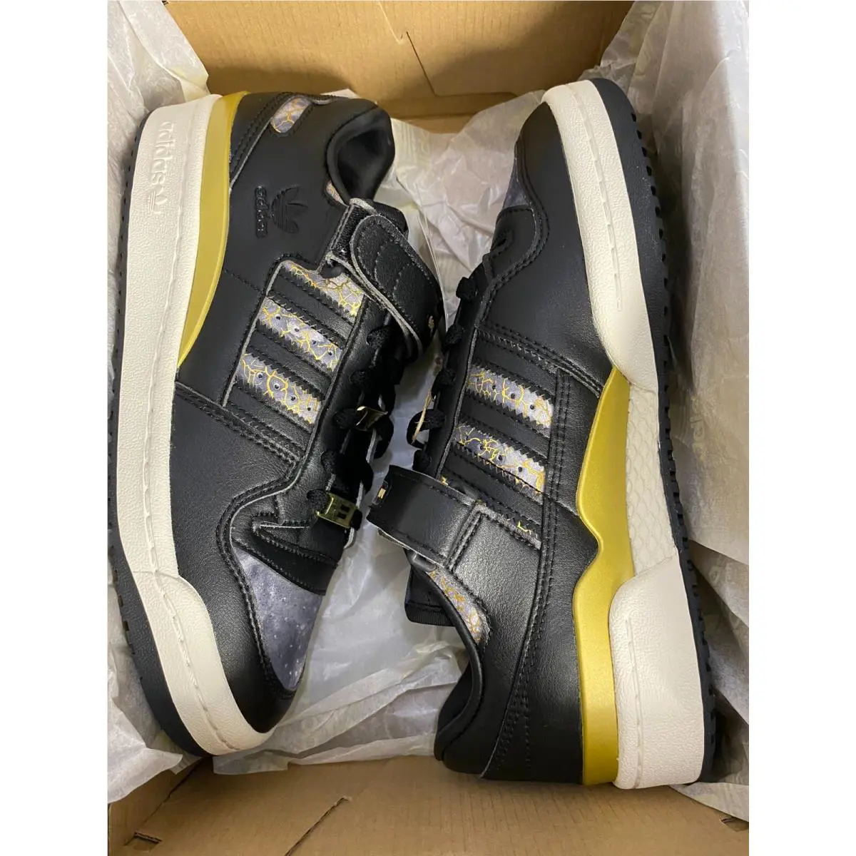 Adidas shoes - adidas Forum Low - Forum Low - GY6476 - Black/Metallic Gold 7