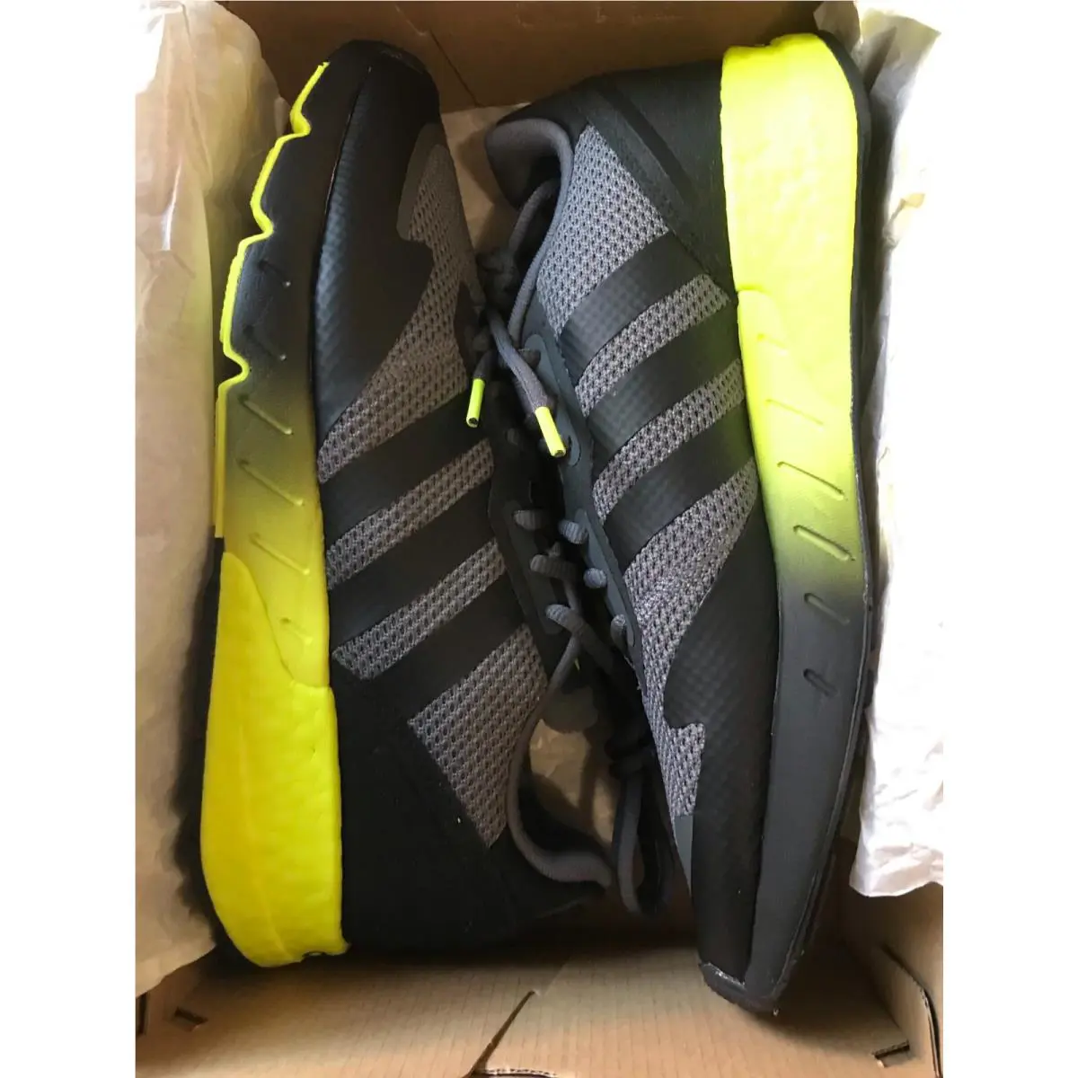 Adidas shoes - ADIDAS ORIGINALS ZX 1K BOOST - H01258 - Grey Solar Yellow 7