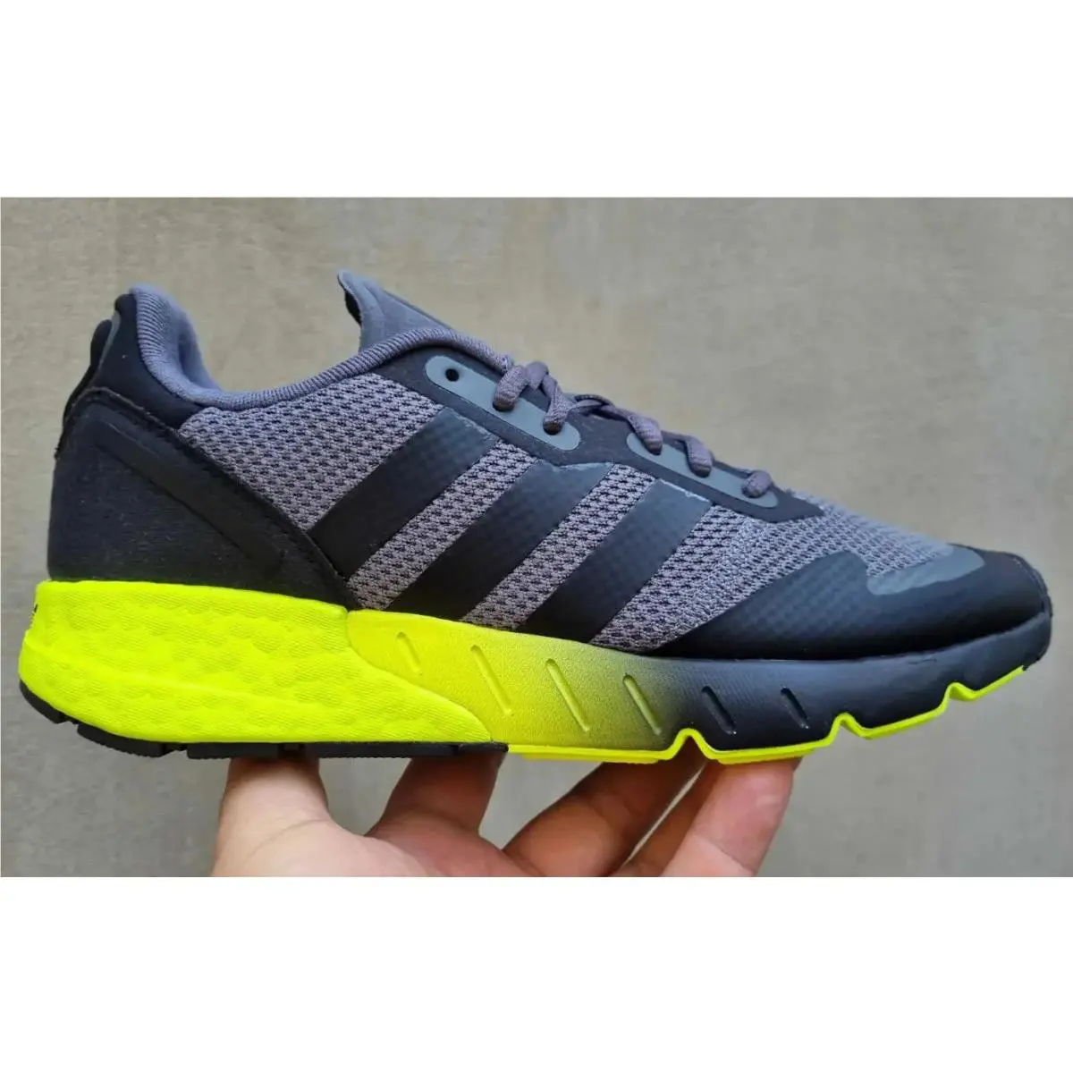 Adidas shoes - ADIDAS ORIGINALS ZX 1K BOOST - H01258 - Grey Solar Yellow 12