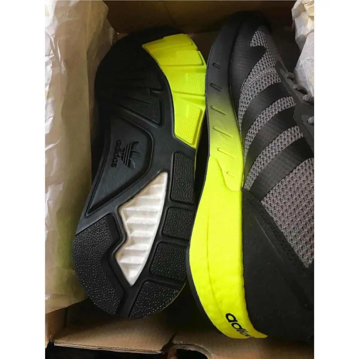 Adidas shoes - ADIDAS ORIGINALS ZX 1K BOOST - H01258 - Grey Solar Yellow 22