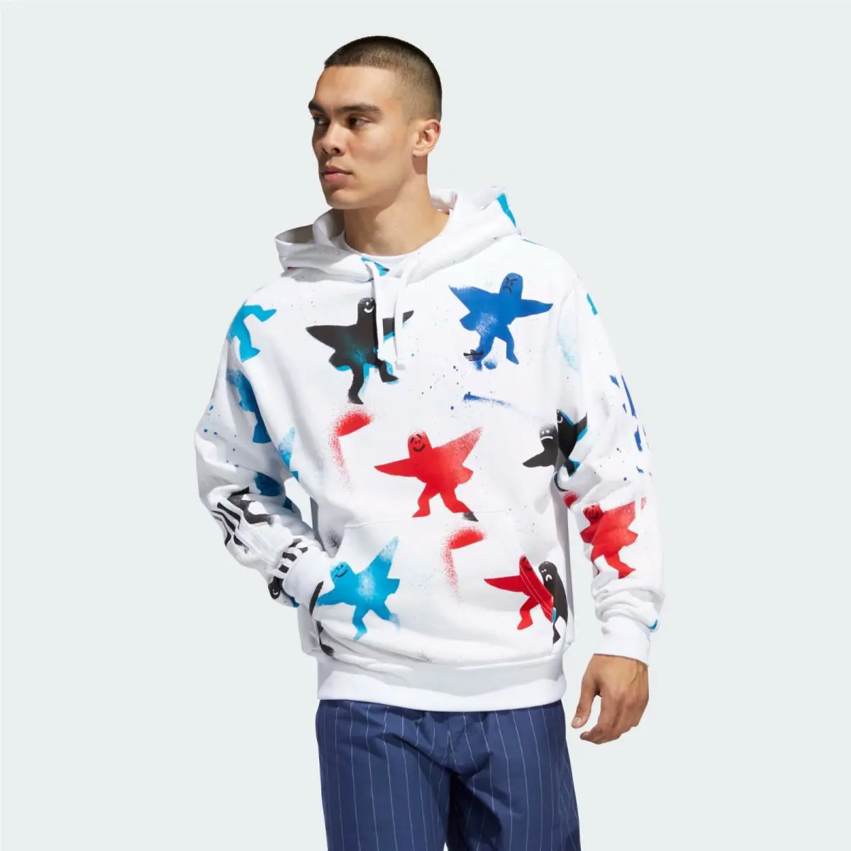 Adidas clothing - FM1438 - FM1438 - WHITE / BLACK / SCARLET / BRIGHT CYAN 8