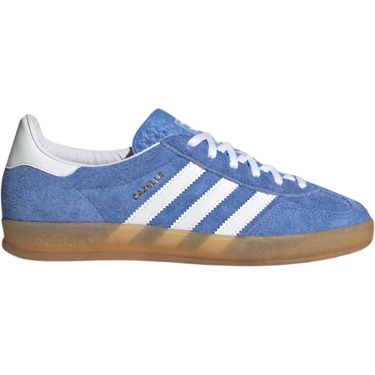 Originals Gazelle Indoor Women Sneaker Shoe US Size 6-11 Colors Blue Fusion/Cloud White/Gold Metallic by Adidas