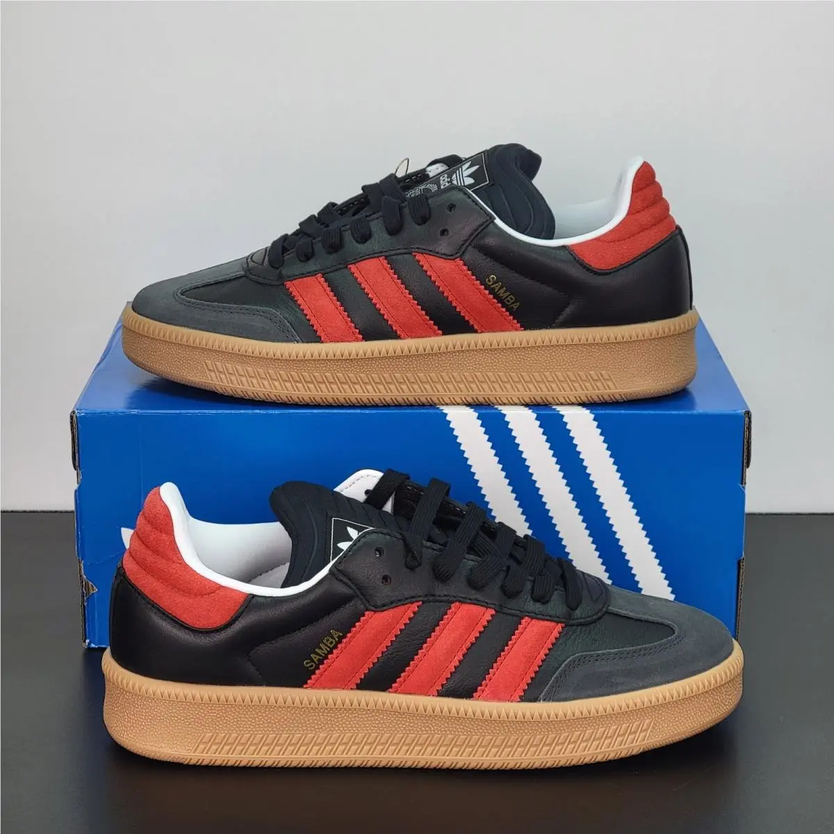 Adidas Samba Xlg Men`s Size 10 Athletic Shoes Black Red Soccer Sneakers