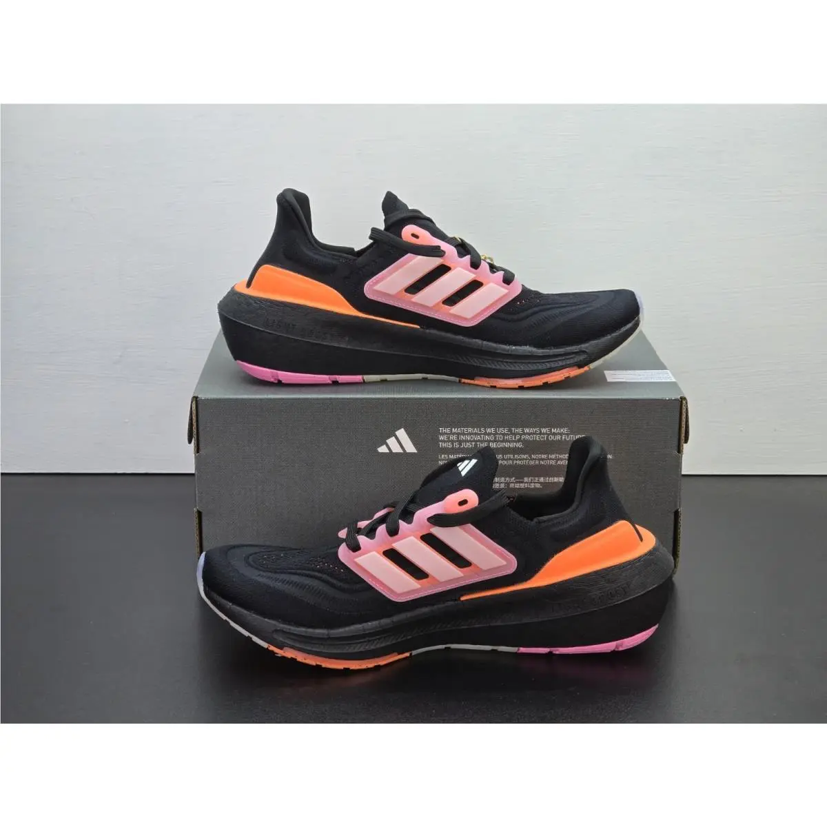 Ultraboost Shoes Women`s Size 7.5 Black Pink Athletic Running Sneakers by Adidas