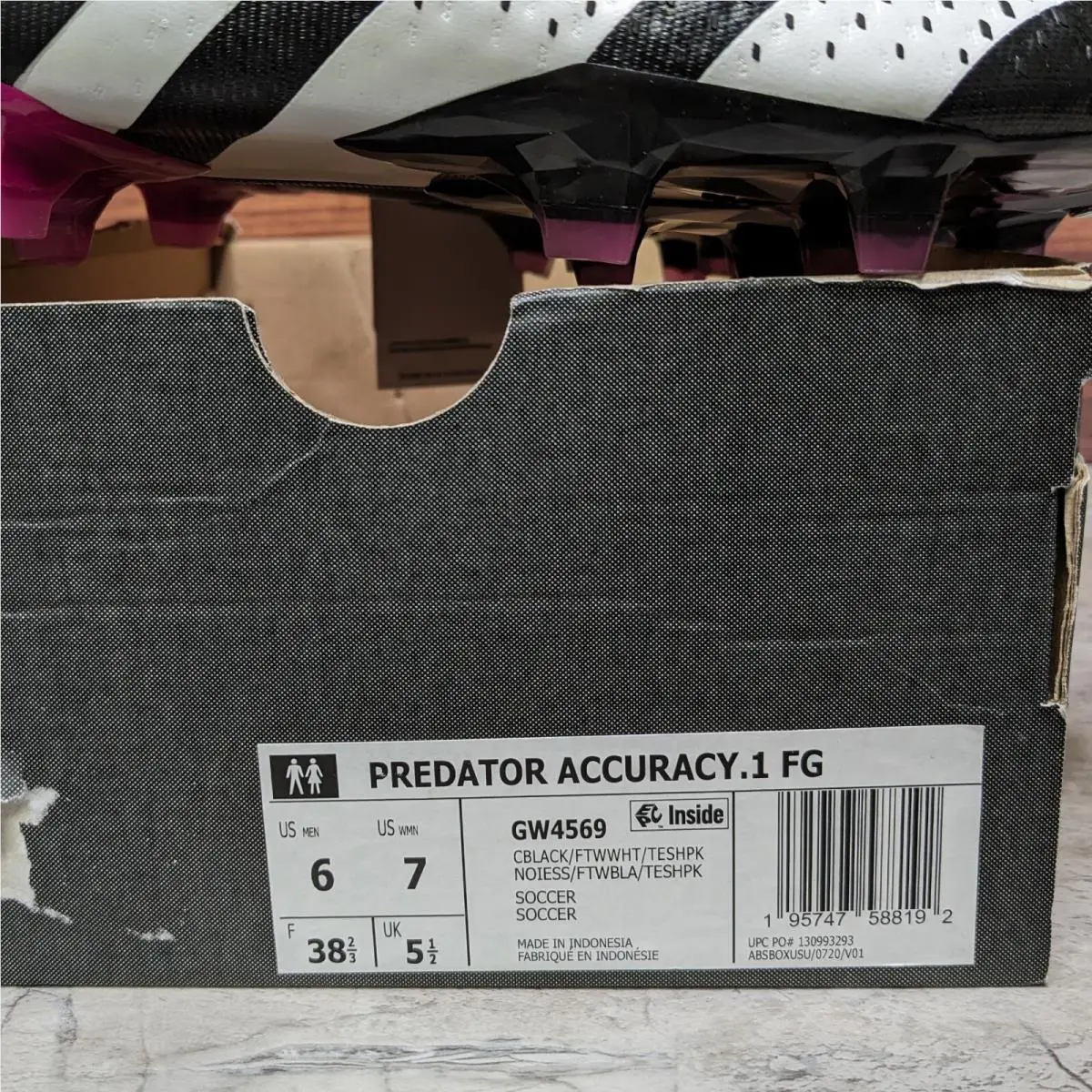 Adidas shoes - adidas Predator Accuracy.1 - Predator - GW4569 - Black, Manufacturer: Black/Pink Blast-Metallic Silver (UPC: 195747588192) 7