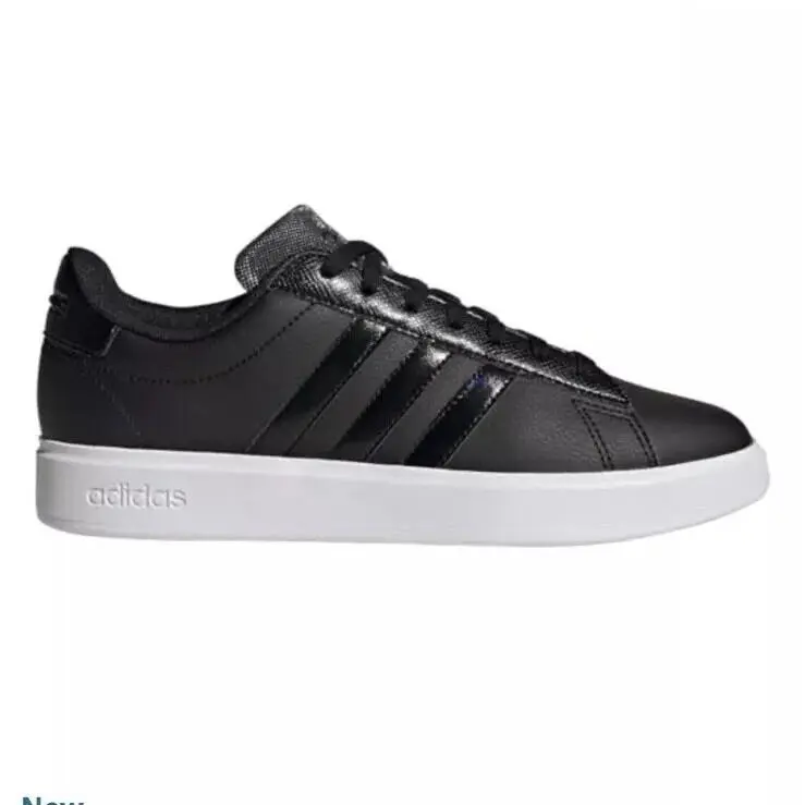 Adidas Women’s Grand 2.0 Tennis Shoes Core Black-silver Metallic Size 8