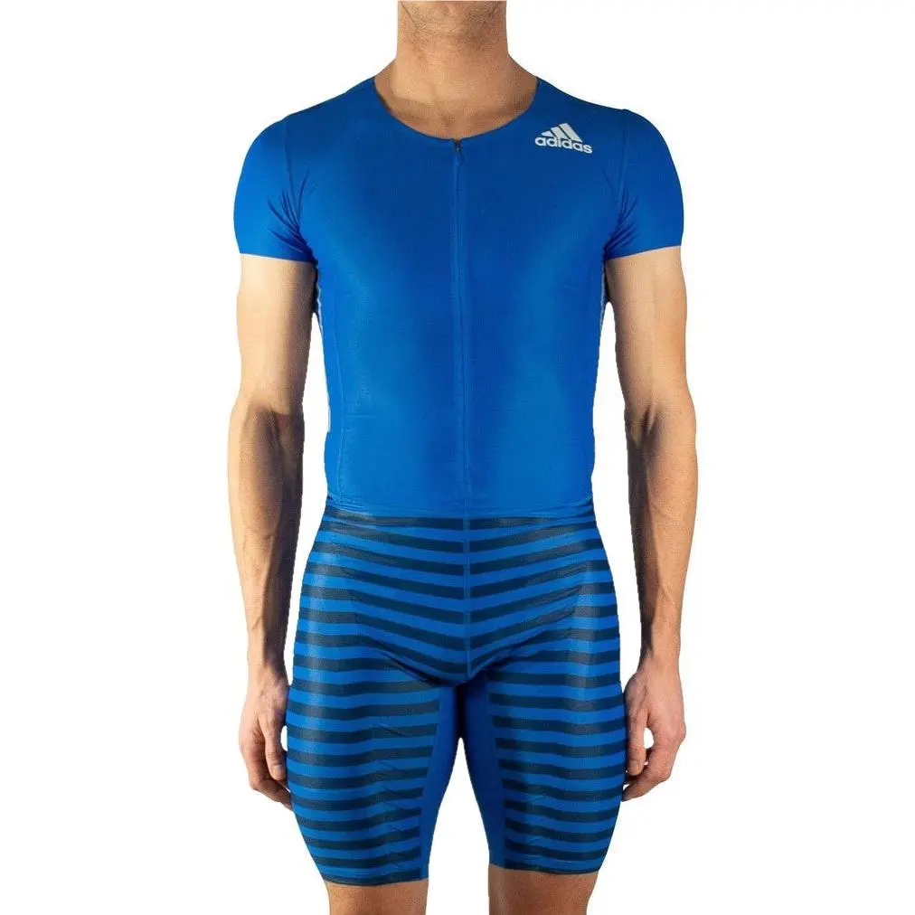 Adidas Adizero Sleeveless Speed Compression Running Track Suit Large Blue - Blue, Detail: Blue