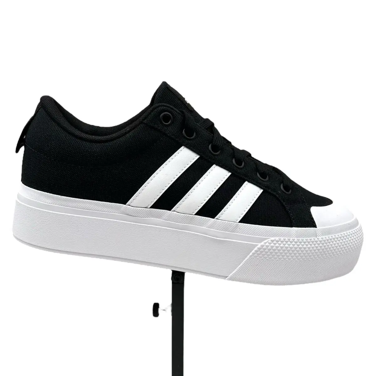 Women`s Bravada 2.0 Platform Canva Sneakers Size 8.5 Black/white Lace up by Adidas