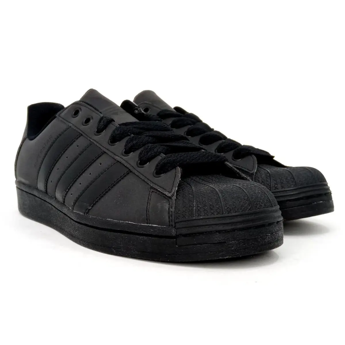Adidas Originals Superstar Core Black Mens Sz 9 Reflective Casual Shoes Sneakers - Black