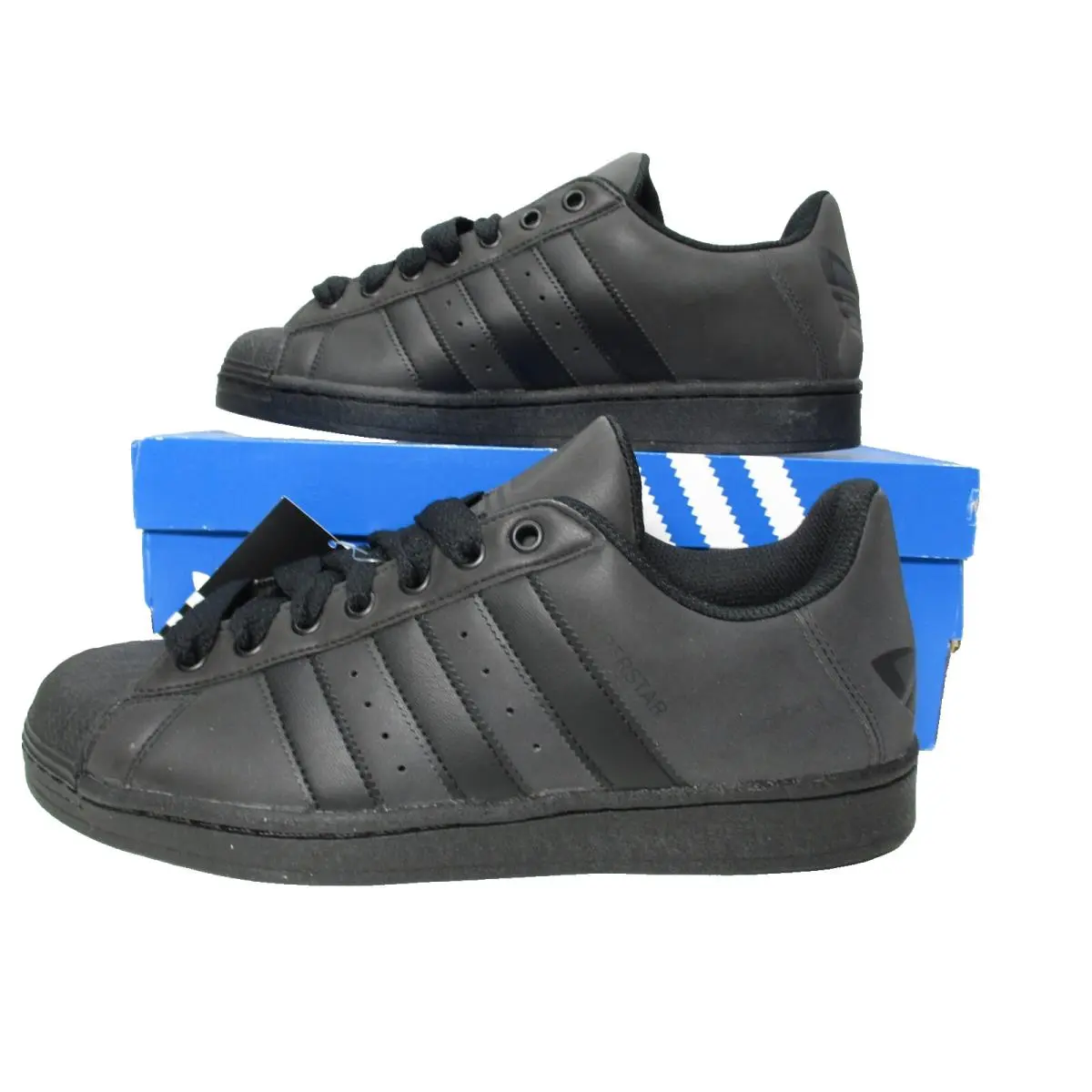 Adidas Originals Superstar Core Black Mens Sz 9 Reflective Casual Shoes Sneakers