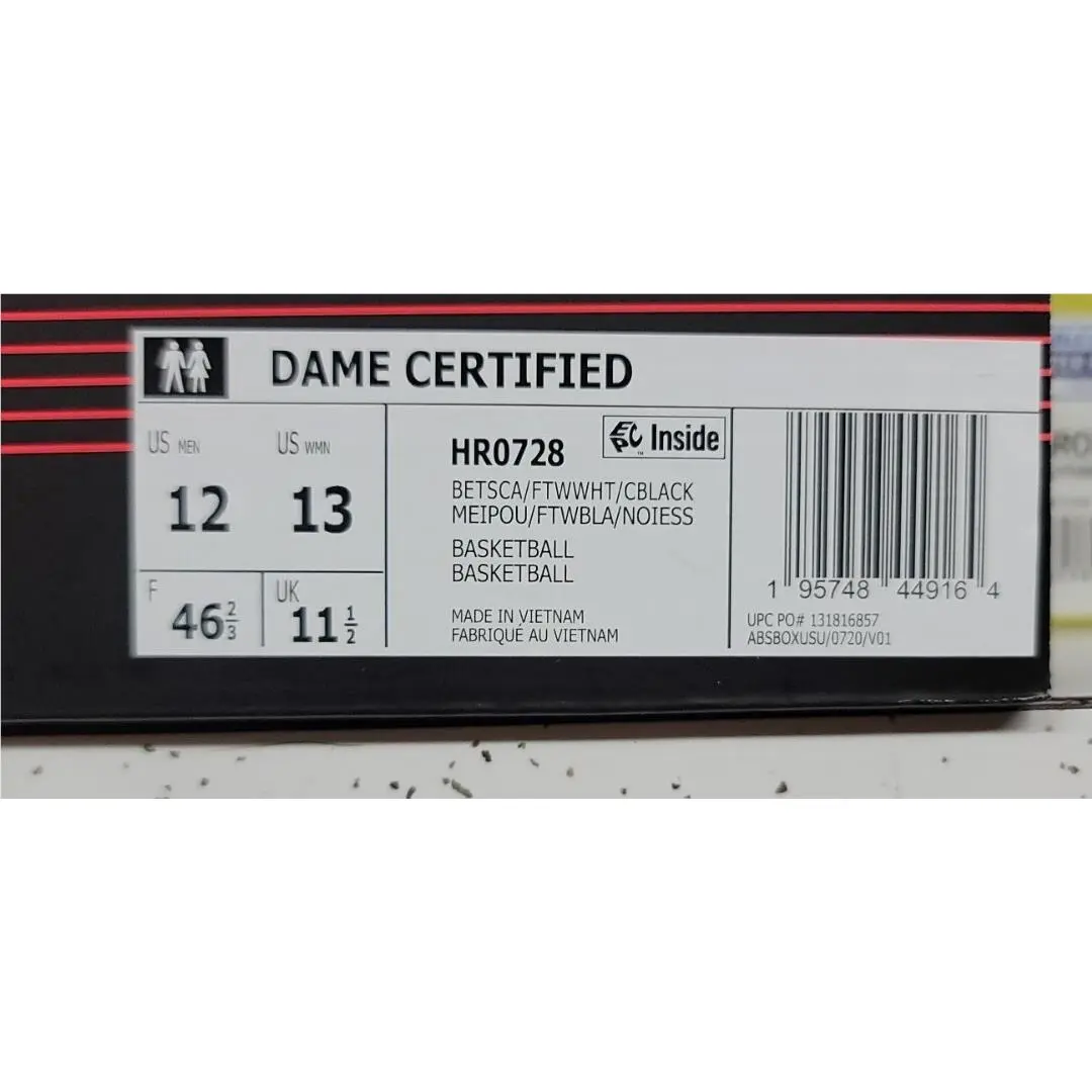 Adidas shoes - adidas Dame Certified - Dame Certified - HR0728 - Black/Red (UPC: 195904440134) 7