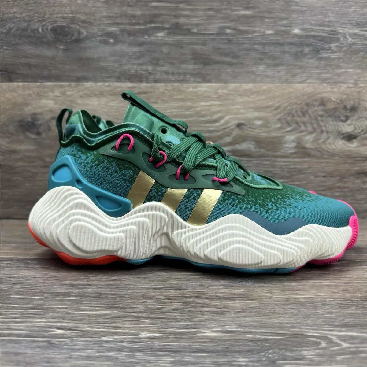 Adidas Trae Young 3 J Men Shoes Basketball IF2115 Size 5.5 Green Gold Sneakers