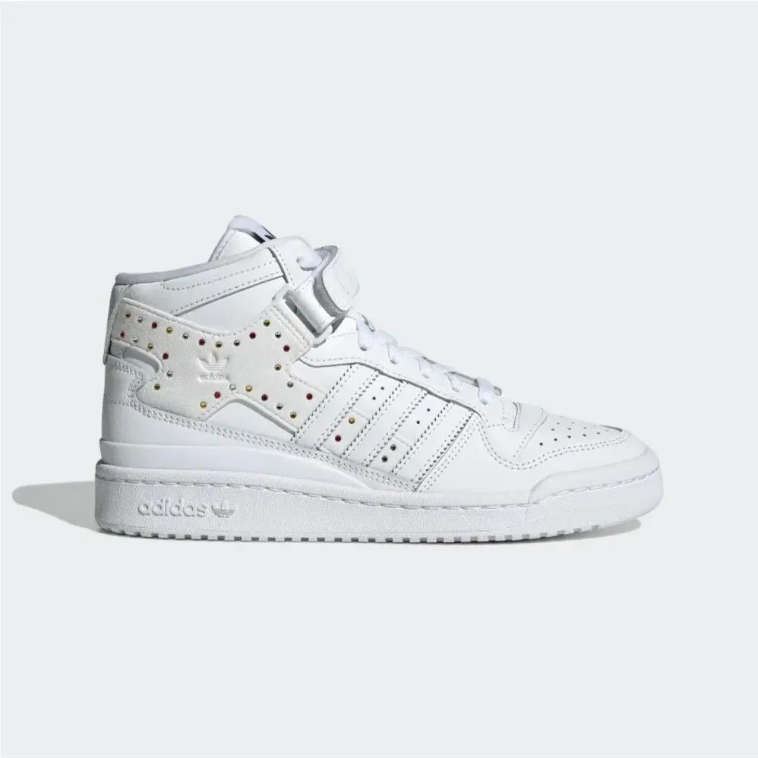 Size 8 Women`s  Originals Swarovski Forum Mid Sneakers GY0819 Cloud White by Adidas