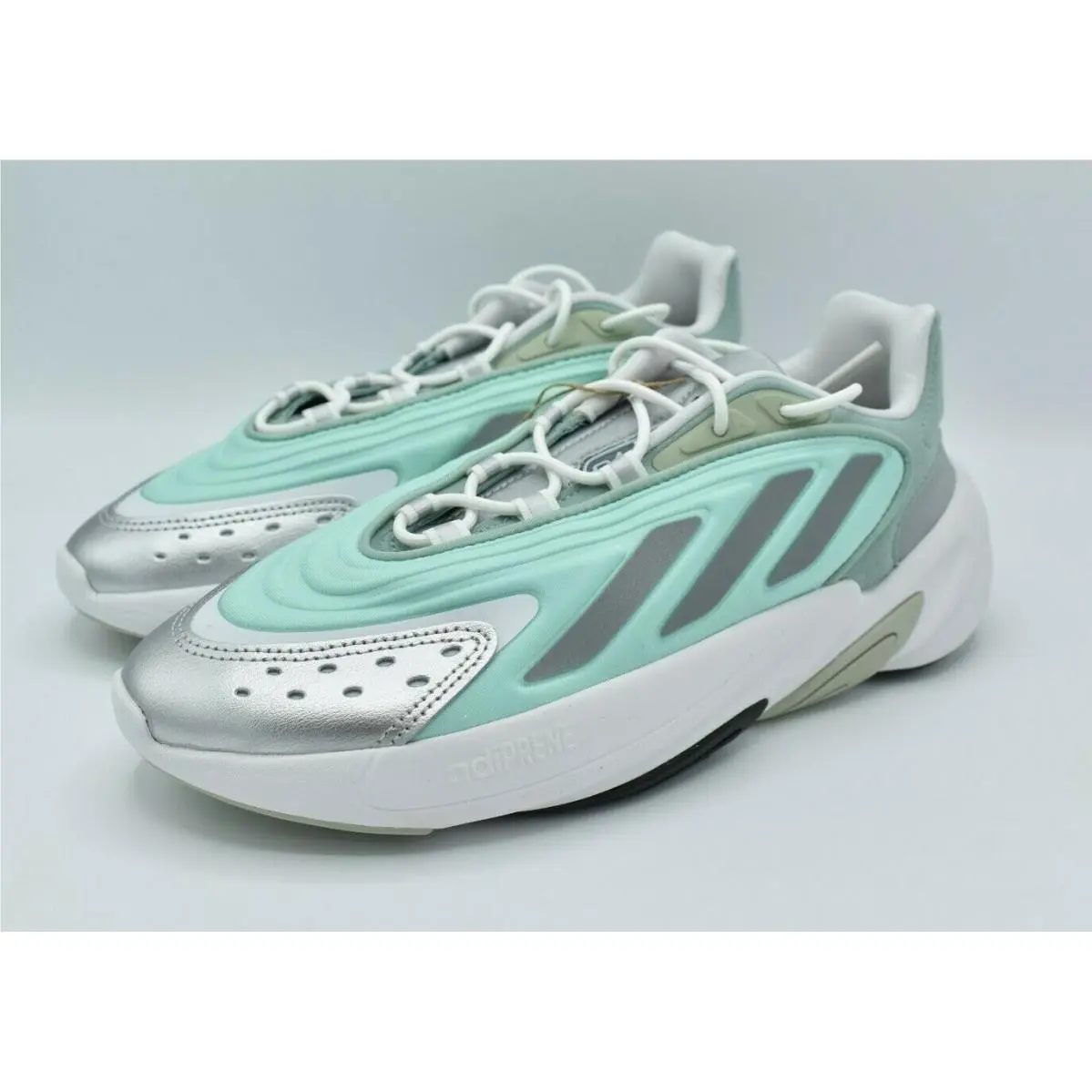 Adidas Originals Womens Size 9 Ozelia W Hazy Green Metallic Silver Shoes