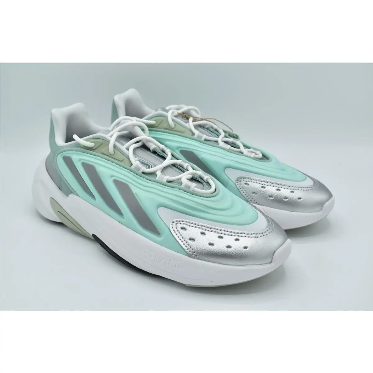 Adidas Originals Womens Size 8 Ozelia W Hazy Green Metallic Silver Shoes GX3669