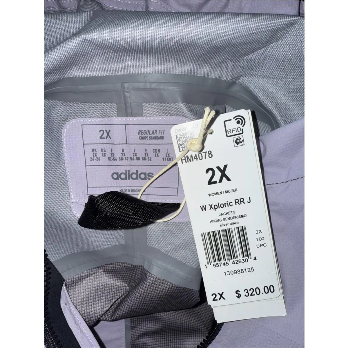 Adidas clothing - Adidas Terrex Xploric Rain.RDY Hiking Jacket - HM4078 - Silver Dawn (UPC: 195745426328) 5